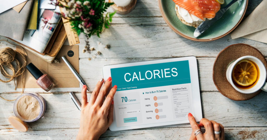 woman is counting calories